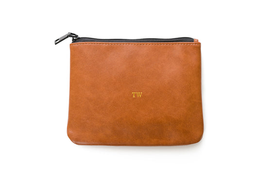 Brown Zipper Pouch